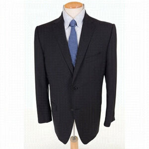 Z ZEGNA 52L 42 Long City Blazer in Black Check